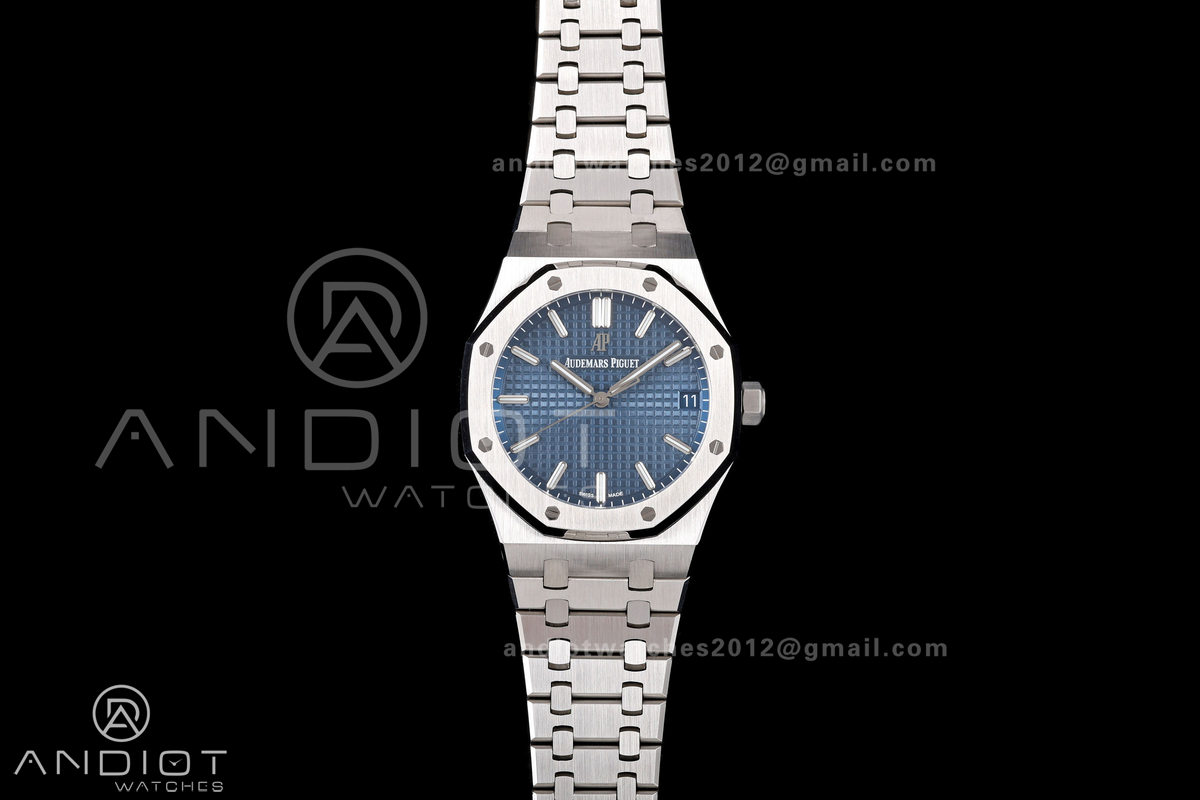Royal Oak 41mm 15500 SS JF 1:1 Best Edition Blue Dial on SS Bracelet SA4302 Super Clone